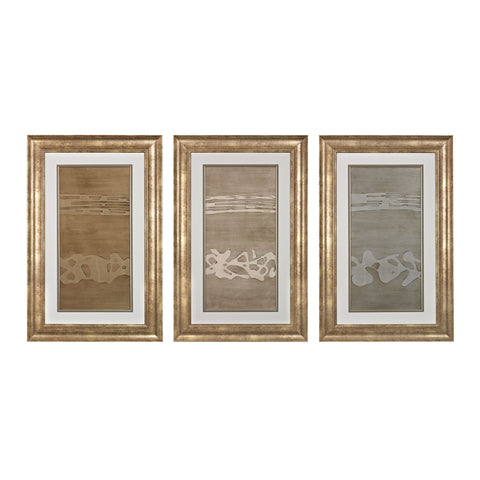 Metal Alloy In Champagne Pearl And Silver - Fine Art Giclee Under Glass With Textured Acrylic Paint