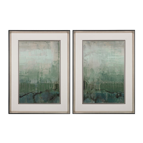 Emerald Sky I And II - Limited Edition Prints Under Glass