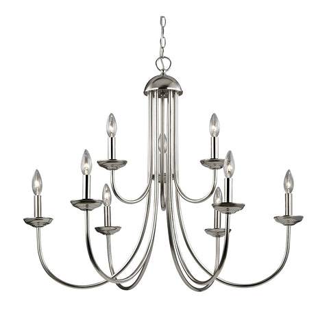 Williamsport 9 Light Chandelier In Brushed Nickel