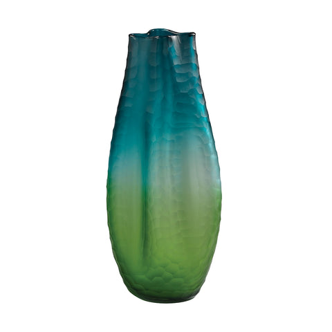 Large Faceted Amorphous Glass Vase