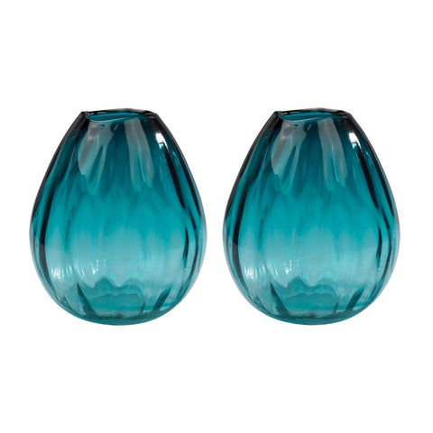 Aqua Ombre Vases - Set of 2