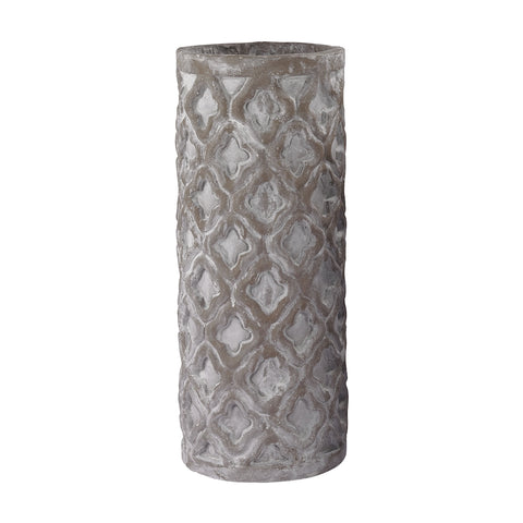 Antique Gray Organic Patterned Vase - Tall