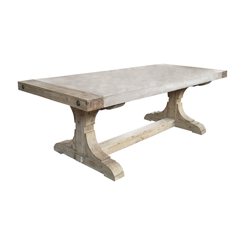 Pirate Concrete and Wood Dining Table with Waxed Atlantic Finish