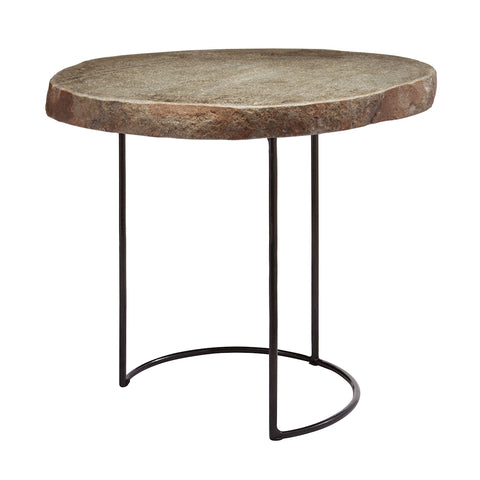 Stone Slab And Wire Frame Table - Short