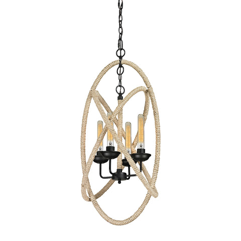 Pearce 4 Light Chandelier In Matte Black