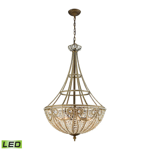 Elizabethan 8 Light LED Pendant In Dark Bronze
