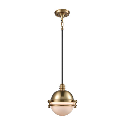 Riley 1 Light Pendant In Satin Brass And Oil Rubbed Bronze - Includes Recessed Lighting Kit