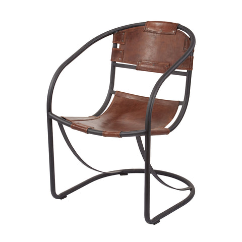 Retro Round Back Leather Lounger