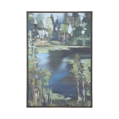 Mountain Lake Hand Painted Waterscape