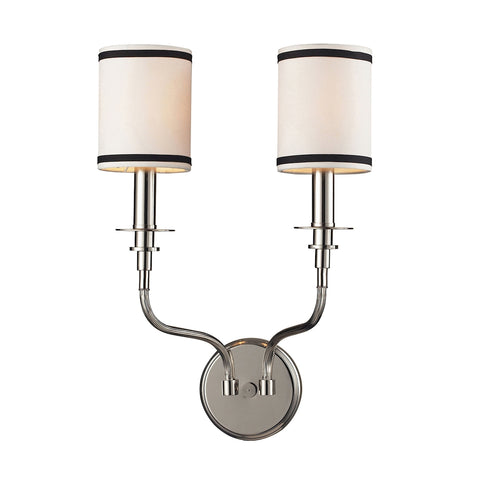 Tribeca 2 Light Wall Sconce In Polished Nickel