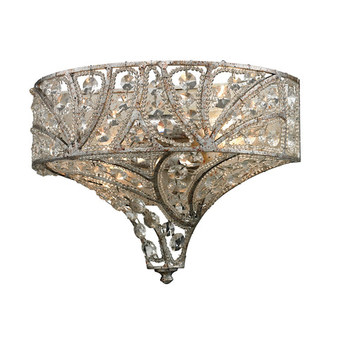 Renaissance 2 Light Wall Sconce In Sunset Silver