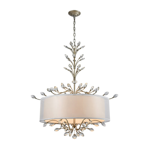 Asbury 6 Light LED Chandelier In Aged Silver