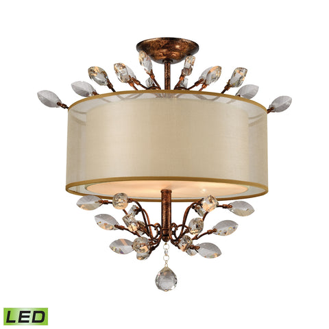 Asbury 3 Light LED LED Semi Flush In Spanish Bronze