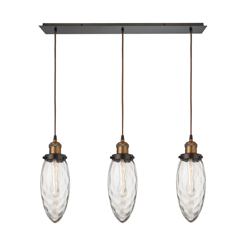 Owen 3 Light Pendant In Oil Rubbed Bronze And Antique Brass