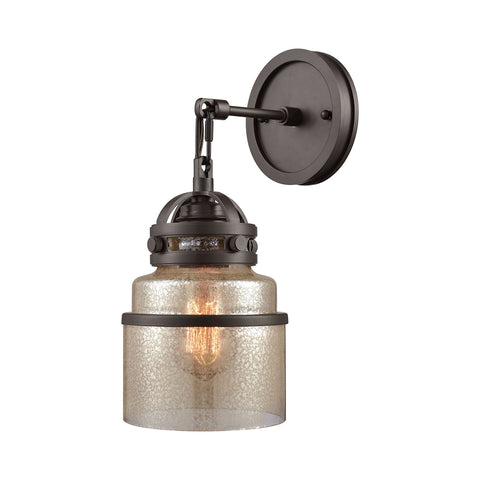 Gramercy 1 Light Wall Sconce In Oil Rubbed Bronze With Mercury Glass