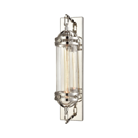 Gramercy 1 Light Wall Sconce In Polished Nickel With Clear Glass