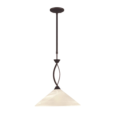 Elysburg 1 Light Pendant In Oil Rubbed Bronze And White Glass