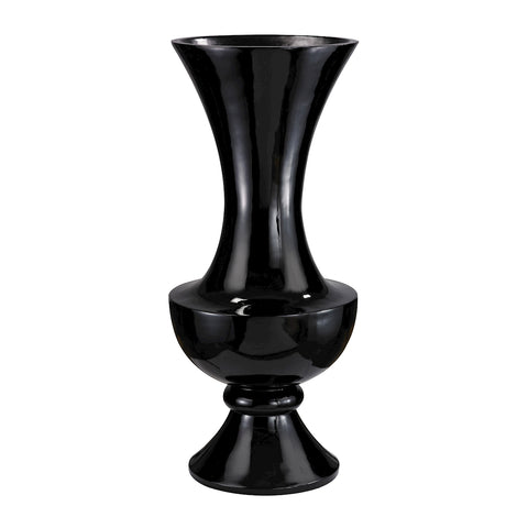 Wide Urn Planter In Gloss Black