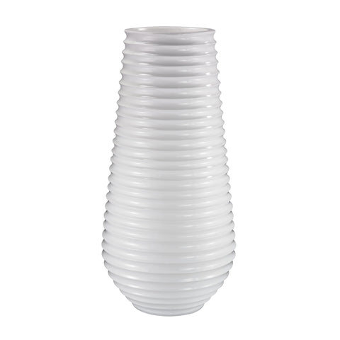 White Ribbed Planter