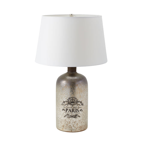 Antique Bottle Table Lamp In Antique Mercury Glass
