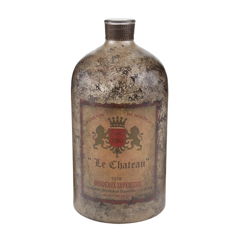 18-Inch Aged Mercury Glass Bottle