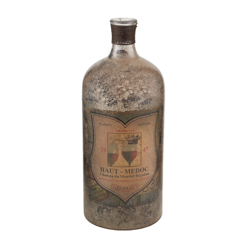 12-Inch Aged Mercury Glass Bottle