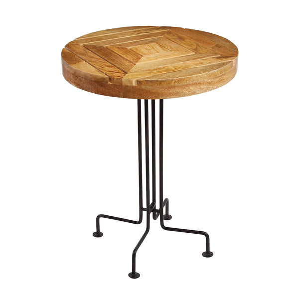 Natural Mango Wood Slatted Accent Table