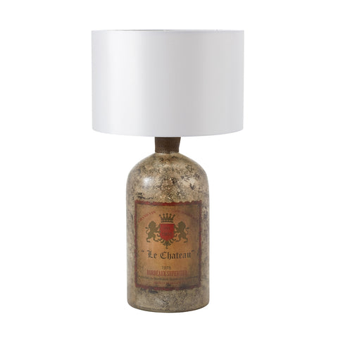 Antique Bottle Table Lamp In Antique Mercury Glass