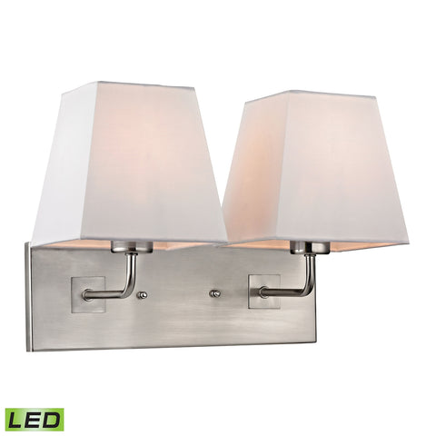 Beverly 2 Light LED Wall Sconce In Brushed Nickel