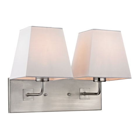 Beverly 2 Light Wall Sconce In Brushed Nickel
