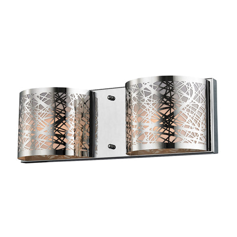 Ventor 2 Light Vanity In Polished Chrome And Etched Stainless Steel