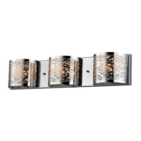 Ventor 3 Light Vanity In Polished Chrome And Etched Stainless Steel