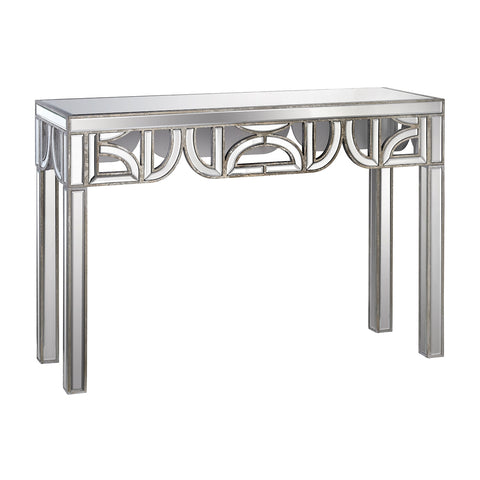 Mirrored Console With D-Shape Detailing