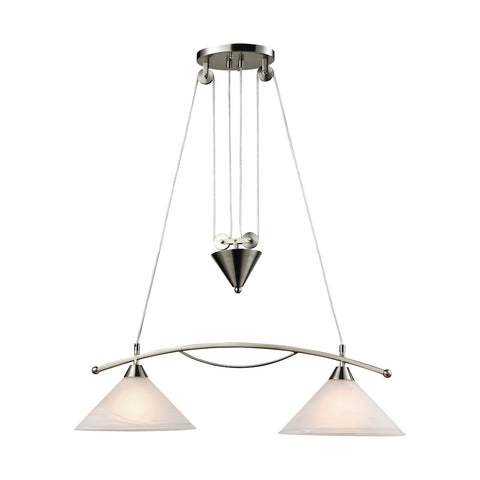 Elysburg 2 Light Island In Satin Nickel