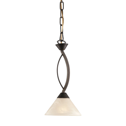 Elysburg 1 Light Pendant In Oil Rubbed Bronze And White Glass