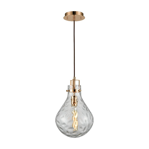 Dewdrop 1 Light Pendant In Polished Gold