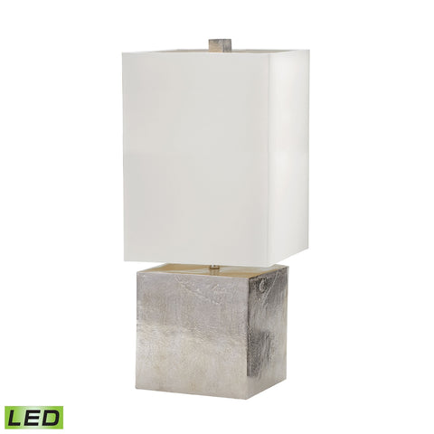 Cement Cube LED Table Lamp in Nickel