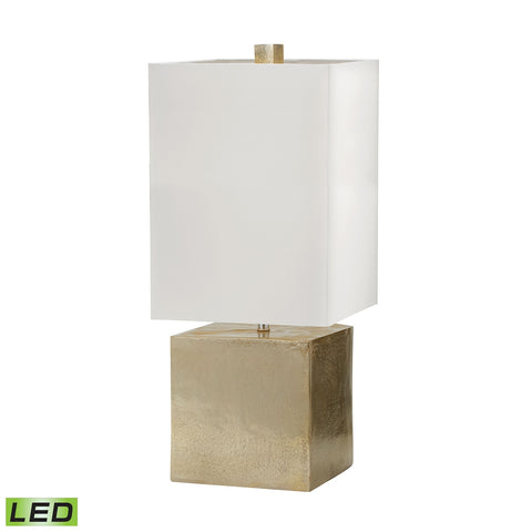 Cement Cube LED Table Lamp in Gold