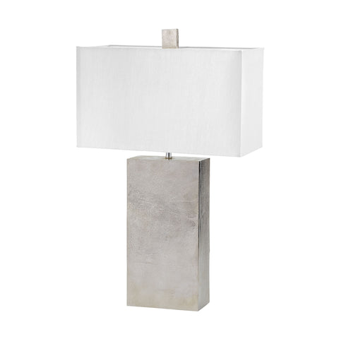 Cement Tower Table Lamp in Nickel
