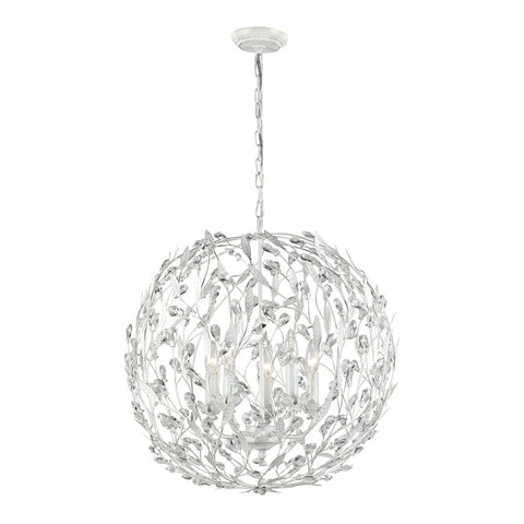 Circeo 5 Light Pendant In Antique White