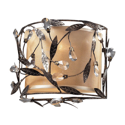 Circeo 2 Light Sconce In Deep Rust And Glass Crystals
