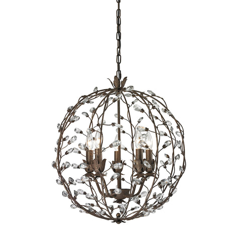 Sagemore 5 Light Pendant In Bronze Rust