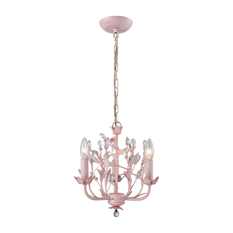 Circeo 3 Light Chandelier In Light Pink