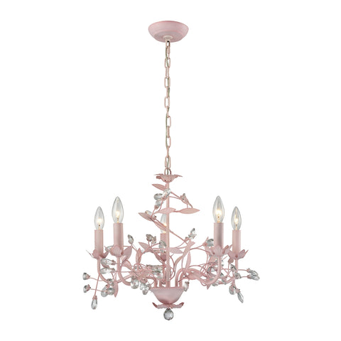Circeo 5 Light Chandelier In Light Pink