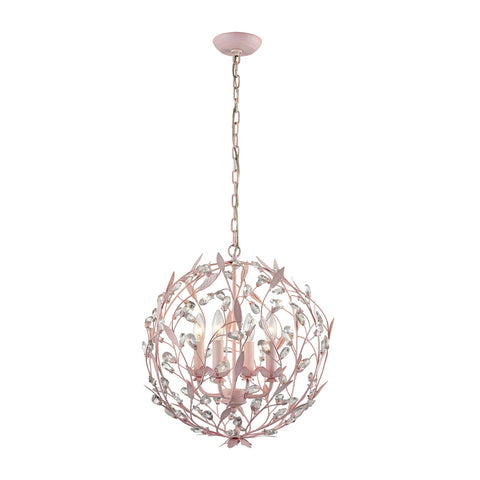 Circeo 4 Light Chandelier In Light Pink