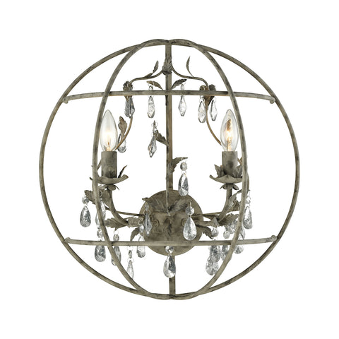 Bridget 2 Light Wall Sconce In Marble Gray