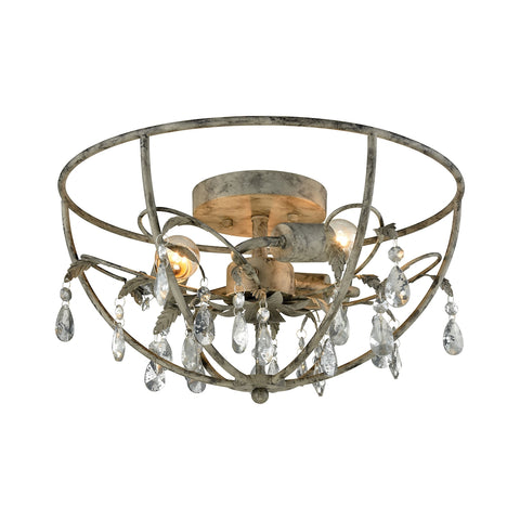 Bridget 3 Light Semi Flush In Marble Gray