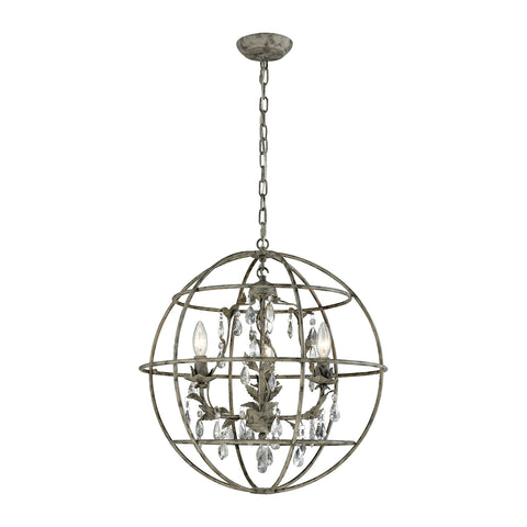Bridget 3 Light Chandelier In Marbled Gray