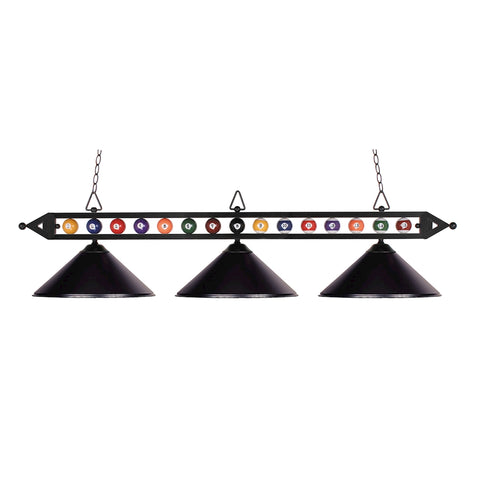 Designer Classics 3 Light Billiard In Matte Black
