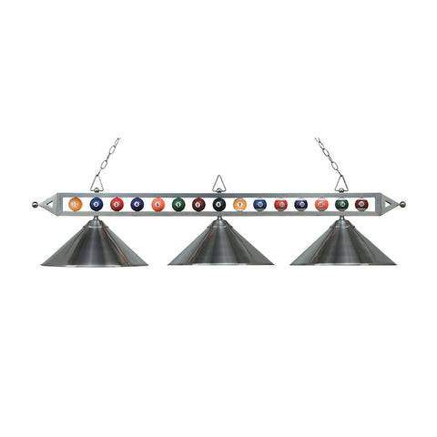 Designer Classics 3 Light Billiard In Satin Nickel